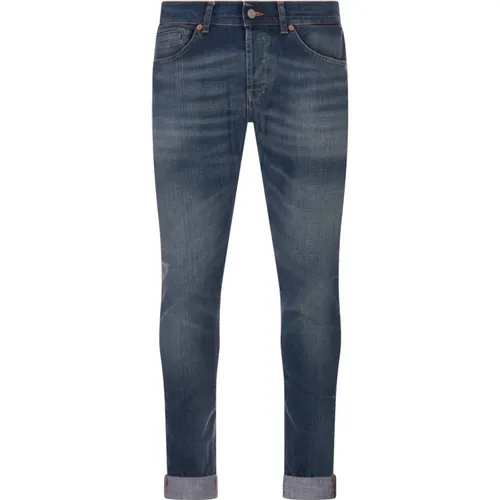 Blaue Skinny Jeans mit Niedriger Taille , Herren, Größe: W36 - Dondup - Modalova