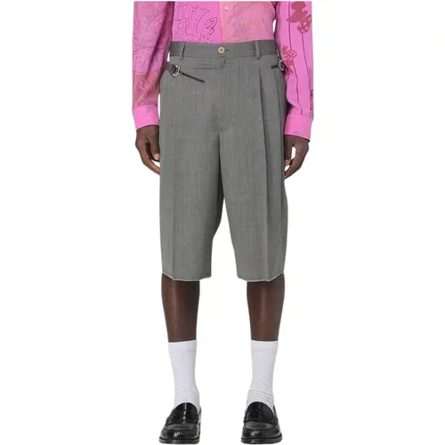 Long Shorts, male, , Size: M Relaxed Fit Pleated Shorts - Magliano - Modalova