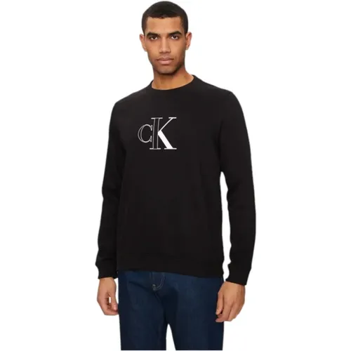 Sweatshirts, male, , Size: L Crew Neck Sweatshirt - Calvin Klein Jeans - Modalova