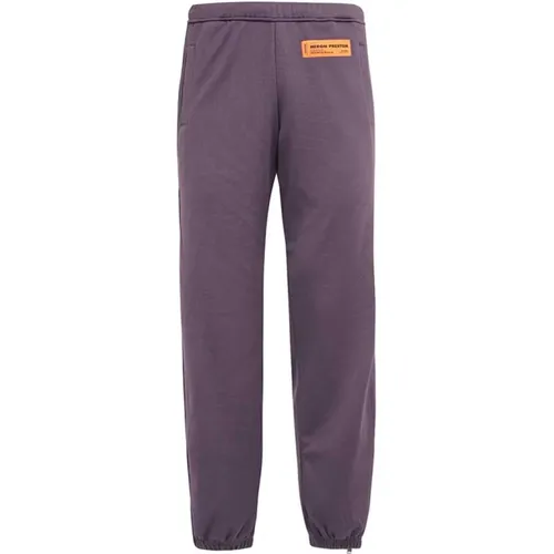 Sweatpants, male, , Size: XS Contrast Side Stripe Cotton Trousers - Heron Preston - Modalova