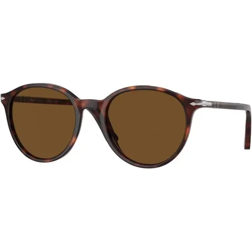 Klassische Polarisierte Braune Sonnenbrille , Damen, Größe: 56 MM - Persol - Modalova