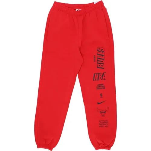 Chicago Bulls Fleece Tracksuit Pants , male, Sizes: L, XL - Nike - Modalova