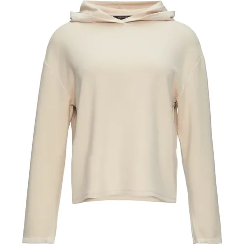 Weicher Kapuzenpullover mit Satin-Details - comma - Modalova