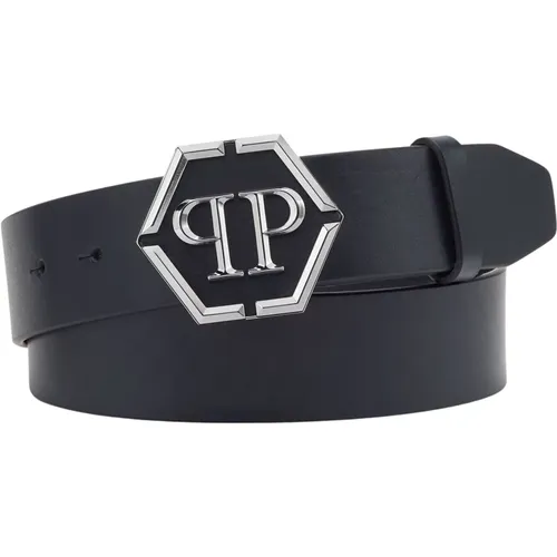 Belts, male, , Size: 100 CM Leather Belt with Unique Design - Philipp Plein - Modalova