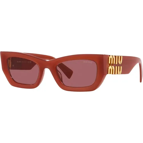 Opal Cognac/Dark Violet Sonnenbrille SMU 09Ws , Damen, Größe: 53 MM - Miu Miu - Modalova