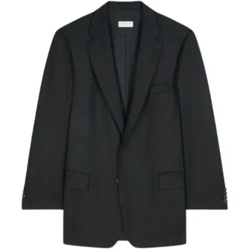 Blazers, male, , Size: L Soft and Wide Herringbone Blazer () - Dries Van Noten - Modalova