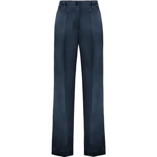 Wide Trousers, female, , Size: M Satin Trousers with Pockets - P.a.r.o.s.h. - Modalova