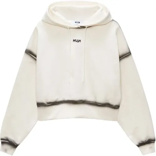 Hoodies, female, , Size: XS Cream Sweater for Women - Msgm - Modalova