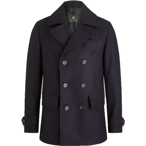 Double-Breasted Coats, male, , Size: XL Milford Peacoat Wool Cashmere Blend - Belstaff - Modalova