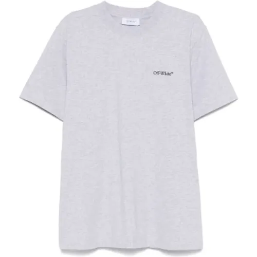 Graue T-Shirts und Polos , Herren, Größe: L - Off White - Modalova