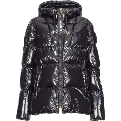 Kristall Nylon Erbsenjacke mit Glänzendem Finish , Damen, Größe: XS - pinko - Modalova