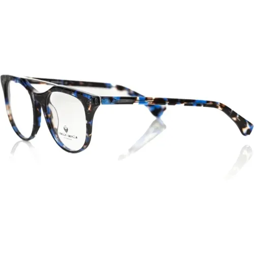 Glasses, male, , Size: ONE SIZE Geometric Wayfarer Eyeglasses Blue Havana - Frankie Morello - Modalova