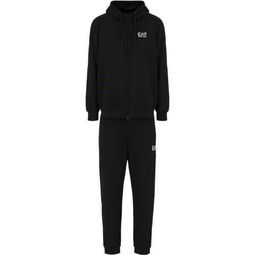 Sportliches Schwarzes Hoodie Jogger Set , Herren, Größe: M - Emporio Armani EA7 - Modalova