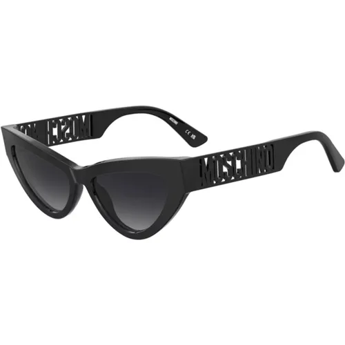 Dark Grey Shaded Sunglasses , female, Sizes: 55 MM - Moschino - Modalova