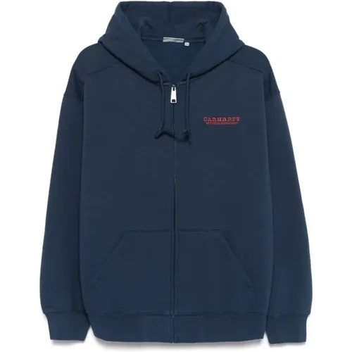 Zip-throughs, male, , Size: M Sweater with Zipper and Logo - Carhartt WIP - Modalova