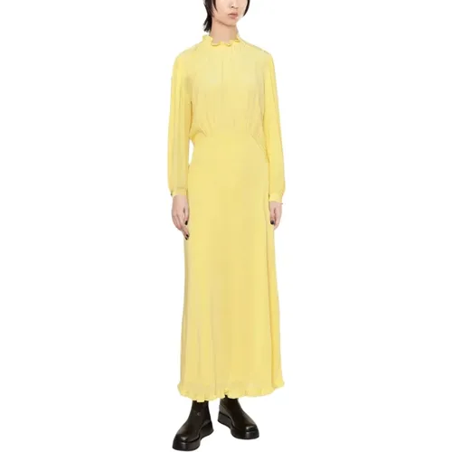 Crepe Silk Maxi Dress , female, Sizes: S - Miu Miu - Modalova