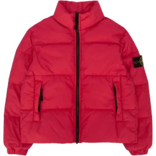 Rosa Steppjacke Hoher Kragen - Stone Island - Modalova