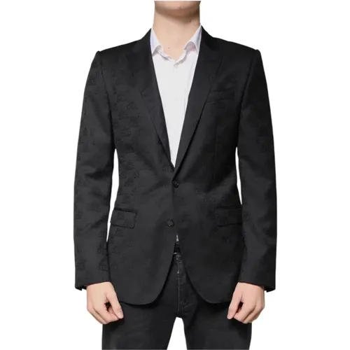 Formal Blazers, male, , Size: M Wool Formal Blazer Slim Fit - Dolce & Gabbana - Modalova