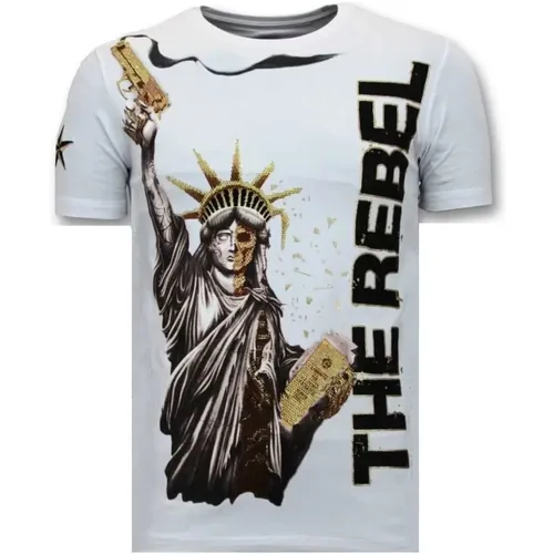 Exklusives Herren T-Shirt - The Rebel - 11-6387W , Herren, Größe: XL - Local Fanatic - Modalova