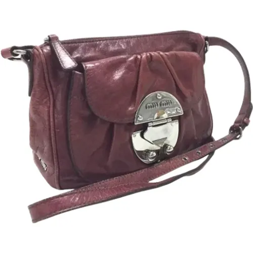 Pre-owned Cross Body Bags, female, , Size: ONE SIZE Pre-owned Leather shoulder-bags - Miu Miu Pre-owned - Modalova