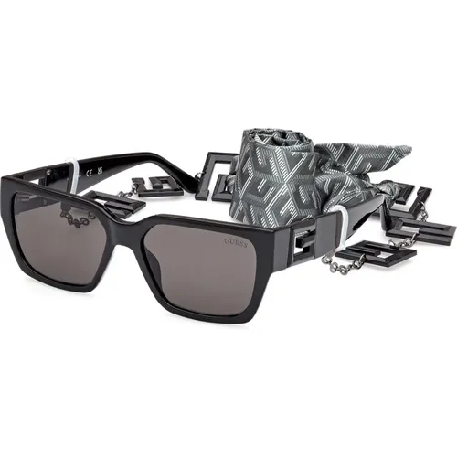 Quadratische Sonnenbrille mit Kette - Guess - Modalova