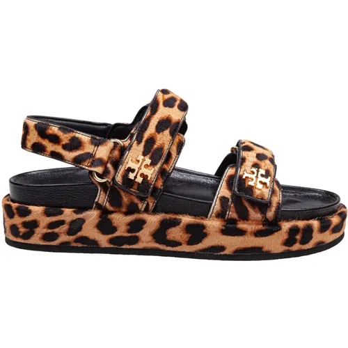 Flat Sandals, female, , Size: 8 1/2 US Leopard Print Sporty Sandal - TORY BURCH - Modalova