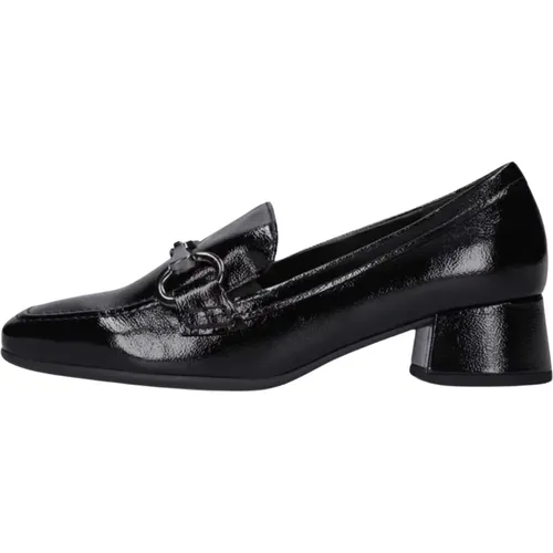 Schwarze Loafers mit Metallelement , Damen, Größe: 40 1/2 EU - Gabor - Modalova