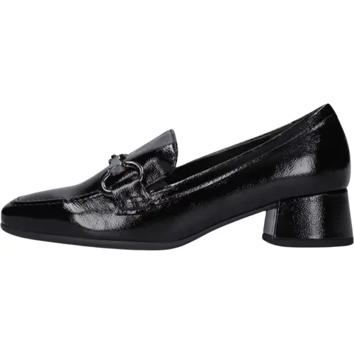 Schwarze Loafers mit Metallelement , Damen, Größe: 43 EU - Gabor - Modalova