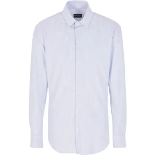 Striped Cotton Jersey Slim Fit Shirt , male, Sizes: 3XL, 2XL - Giorgio Armani - Modalova