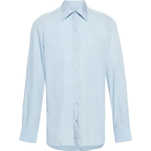 Silk Lyocell Shirt , male, Sizes: L - Tom Ford - Modalova