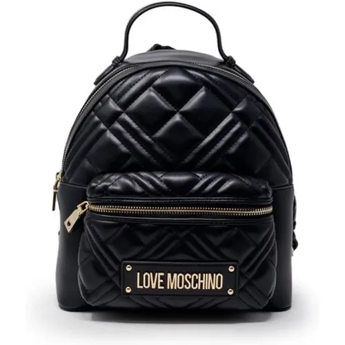 Backpacks, female, , Size: ONE SIZE Adjustable Straps Polyurethane Backpack - Love Moschino - Modalova