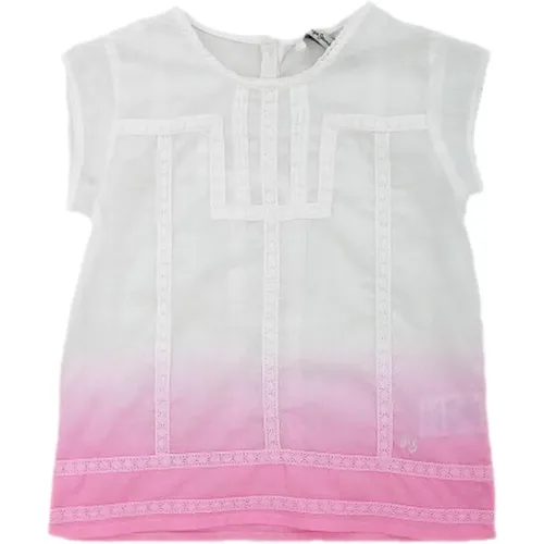 Kinder China Bluse, Kurzarm, Weiß/Rosa - Pepe Jeans - Modalova