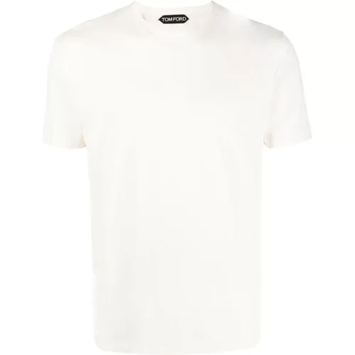 Weißes T-Shirt Kurzarm , Herren, Größe: 2XL - Tom Ford - Modalova