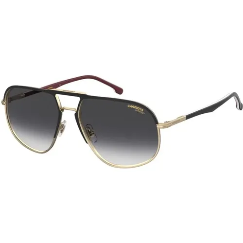 Matt Schwarz Gold Sonnenbrille,Matte Black Gold Sonnenbrille mit dunkelgrauen Gläsern - Carrera - Modalova