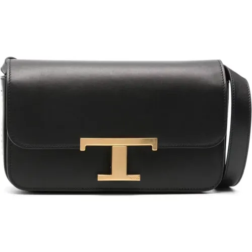 Leather Shoulder Bag Logo-Buckle , female, Sizes: ONE SIZE - TOD'S - Modalova