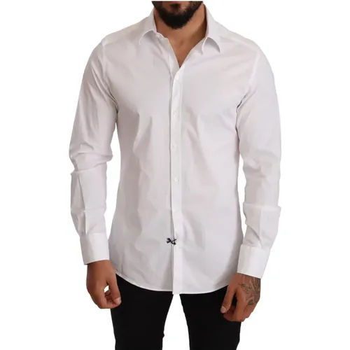 Cotton Stretch Formal Shirt , male, Sizes: 2XL - Dolce & Gabbana - Modalova