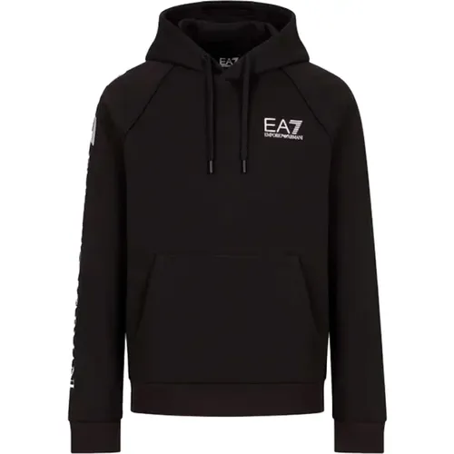 Hoodies, male, , Size: S EA7 Sweater with Hood and Front Pocket - Emporio Armani EA7 - Modalova