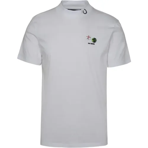 Weiße Baumwoll-T-Shirt mit Logo-Stickerei , Herren, Größe: M - Fred Perry - Modalova