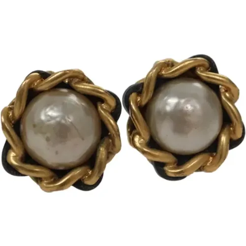 Pre-owned Jewellery, female, , Size: ONE SIZE Pre-owned Metal earrings - Chanel Vintage - Modalova