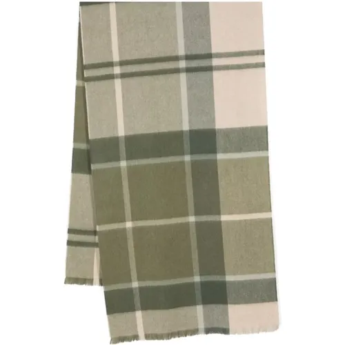 Winter Scarves, male, , Size: ONE SIZE Tartan Check Wool Scarf - Barbour - Modalova