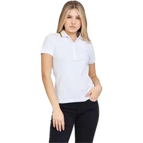 Stretch Cotton Polo Shirt , female, Sizes: L, XL, M, XS - K-way - Modalova