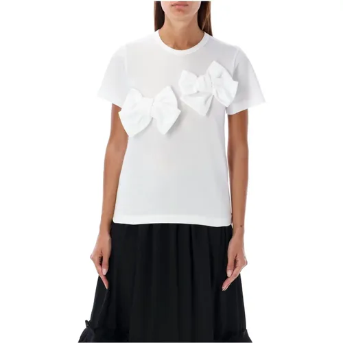 Weißes Doppelbogen-Applikation T-Shirt - Comme des Garçons - Modalova