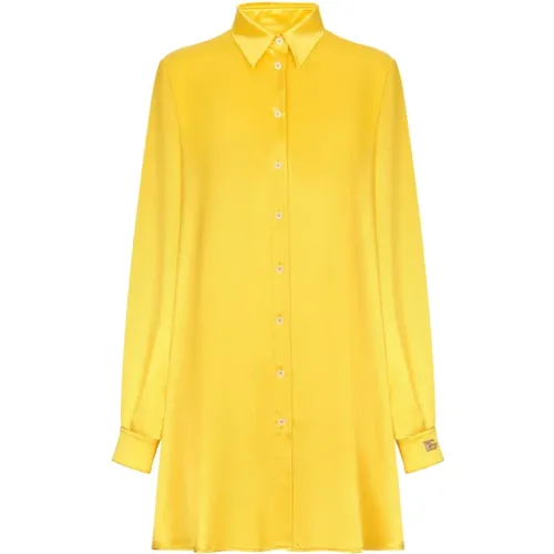 Silk satin shirt , female, Sizes: XS, S - Dolce & Gabbana - Modalova