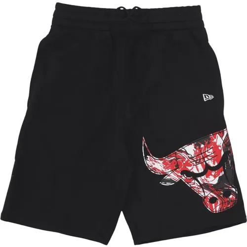 Casual Shorts, male, , Size: L Chicago Bulls Graphic Tracksuit Shorts - new era - Modalova