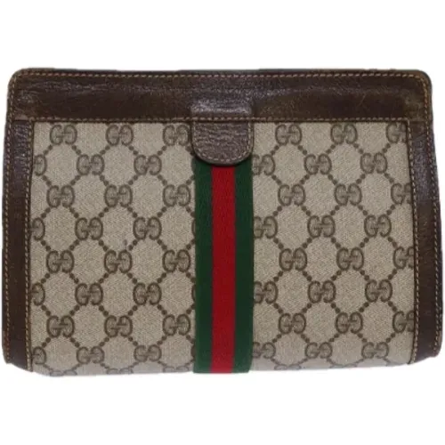 Pre-owned Clutches, female, , Size: ONE SIZE Pre-owned Canvas clutches - Gucci Vintage - Modalova