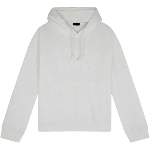 Hoodies, male, , Size: M Cotton Embroidered Sweatshirt in Milk - PAUL & SHARK - Modalova