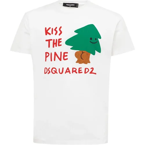Cotton Kiss The Pine T-Shirt , male, Sizes: M - Dsquared2 - Modalova