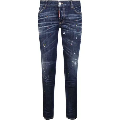 Jennifer Jeans - Slim-Fit Denim in 470 Navy , Damen, Größe: S - Dsquared2 - Modalova