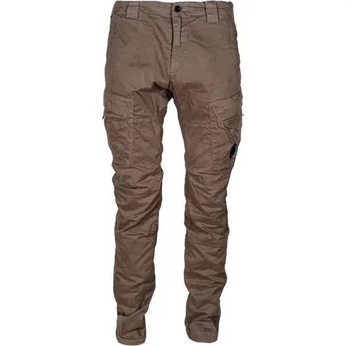 Slim-fit Trousers, male, , Size: S Cargo pants with multiple pockets. Heavy cotton. Low waist - C.P. Company - Modalova