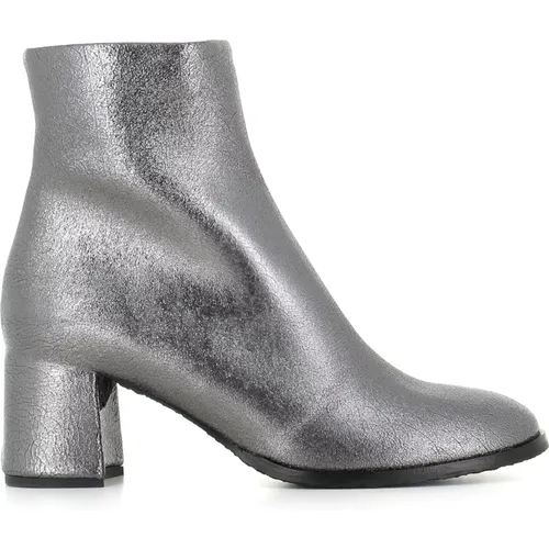 Stahl Lamé Leder Stiefeletten , Damen, Größe: 38 1/2 EU - DEL CARLO - Modalova